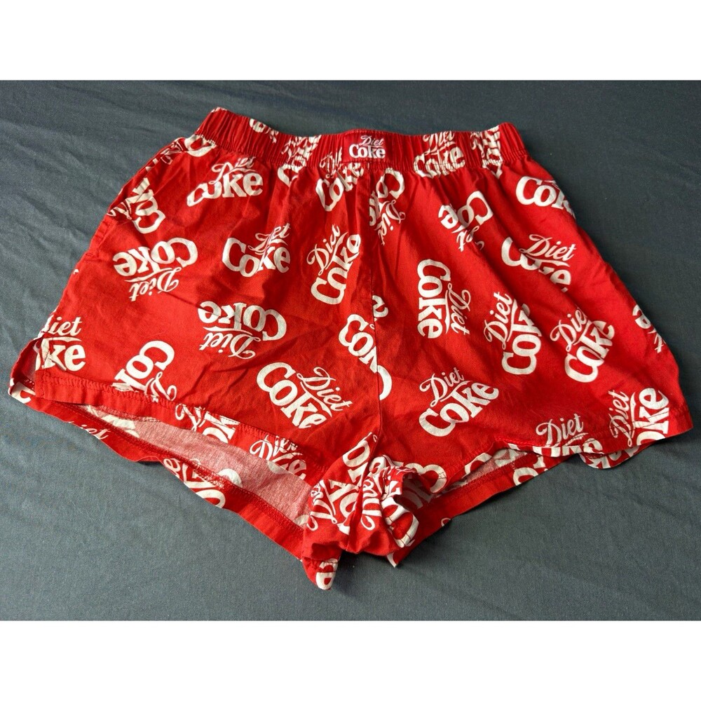 Coca-Cola Diet Coke Red Logo Women's Cotton Boxer Shorts Underwear Pajama Size S